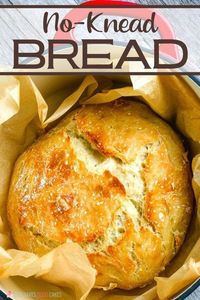 This No-Knead Bread is the easiest recipe ever! Flour, salt, yeast, and water combine then bake in a hot Dutch Oven to make the most delicious crusty bread.