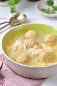 Bowlful of matzo ball soup