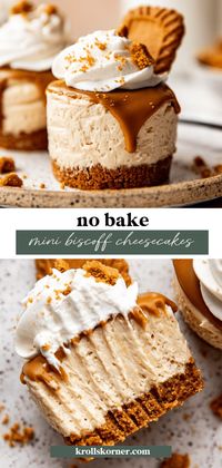 No Bake Mini Biscoff Cheesecakes • Kroll's Korner