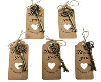 PRICES MAY VARY. SPECIAL GIFT-They are perfect party favor set for weddings,birthday,bridal shower,baby shower,betrothal,prom,etc. ALL IN ONE-Retro key openers,jute ropes and Thank You favor tags.Make your party unique and impressive. ANTIQUE KEY OPENER-It fits your vintage&rustic wedding or other parties as favor gift.It's also necessary daily tool in kitchen or bar and convenient to be carried around. QUALITY MATERIAL－These key are made of sturdy alloy with plating treatment.Lead free,fadeless