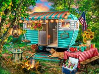 PRICES MAY VARY. 500 Piece Puzzle for Adults and Children - Home is where you park it. Camping enthusiasts will love this quaint vintage camper illustration including a watchful Labrador Unique Cut and Perfectly Fit Pieces: Our precision-cut pieces are never repeated and are thicker than standard, ensuring a seamless fit and a frustration-free puzzle experience. Stunning Artwork: Springbok delivers captivating designs with vibrant colors to elevate your puzzle experience. Choose from challenging