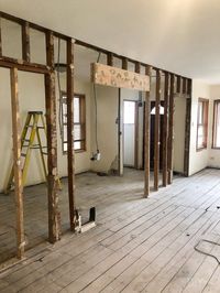 Living room renovation progress. Renovation progress at the house. From ripping out the floors, to tearing down walls, and planning electrical. Here's our construction progress at our home. #construction #renovation