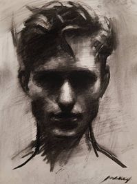 Original Art Charcoal Drawing, measuring: 21W x 29H x 0.1D cm, by: Guido Mauas (Argentina). Styles: Realism, Fine Art, Impressionism, Portraiture. Subject: Portrait. Keywords: Man, Face, Head, Chiaroscuro, Light And Shadow. This Charcoal Drawing is one of a kind and once sold will no longer be available to purchase. Buy art at Saatchi Art.