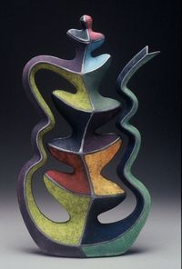 colorful funky teapot by Michael Sherrill