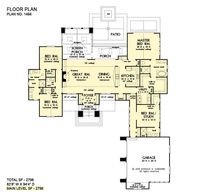 First floor of The Ridley plan 1466 with direct access from the master closet to the utility room.