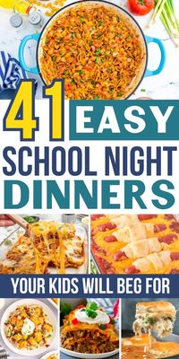 These easy school night dinners will have your kids begging for seconds! The entire family will love these easy dinner ideas! Perfect for busy weeknights, these kid-friendly dinners include dorito casserole, chicken enchiladas, taco mac and cheese, chili cheese dog casserole, crack chicken slow cooker recipe, and more! Even picky eaters will love these back to school meals!