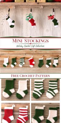 These Miniature Crochet Stockings are perfect for advent calendars, small gifts, ornaments, decorative packaging, and more! So many variations to make from a single pattern and perfect for scrap busting too!