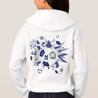 girls soccer balls stars blue gray personalized hoodie | Zazzle