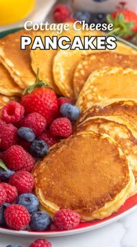 Cottage Cheese Pancakes are a delicious protein-packed breakfast recipe with crispy edges and tender centers.