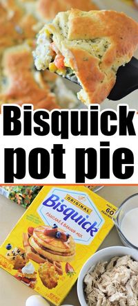 This is the classic Bisquick Chicken Pot Pie recipe that has been around for ages. It’s a quick and easy dinner that’s perfect when you don’t have time to make Grandma’s homemade chicken pot pie recipe. With a simple top crust poured over your filling, it's a no-fuss dinner that can be whipped up in 10 minutes and baked in 25. Packed with veggies, tasty spices, and a creamy sauce, it's an easy spring dinner. Try this vintage comfort food recipe today!