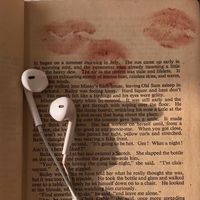 lipstick stains • lana del rey girls • aesthetic • vintage • book • music • earphones • songs • reader • dark red • writing • author • writer • lovecore