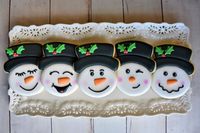 My favorite cookies to decorate ALL WINTER LONG are snowmen! You can change the expression and have loads of fun with these cookies! Cookie Yield This is a medium cookie. So for a single batch of dough, you can make 18 of these cookies. I should note that I roll my cookies to 1/4