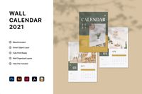 Minimalist Calendar 2021 by spacestudios on Envato Elements