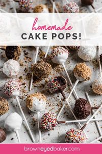 This Cake Pop recipe is a no fail. With instructions for vanilla and chocolate cake pops there is no limit to the amount of ideas you can come up with to make fun and flavorful cake pops. #cakepops #homamde #tutorial