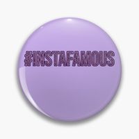 #instafamous purple hashtag design glitter lettering pin button in lavender colors. Great social media gifts for #instagram lovers and influencer. Funny, cool and cute, trendy and girly internet style accessories and home decor.