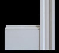 Decorative moulding finishes the look where wall meets floor, and around doors and windows.