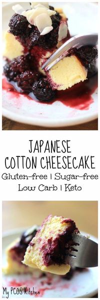 My PCOS Kitchen - Japanese Cotton Cheesecake - gluten free, sugar free, extremely low-carb, keto. #lowcarb #lchf