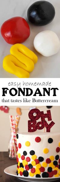 When trying to make an cake extra special, I like to use this homemade Fondant that tastes like buttercream.