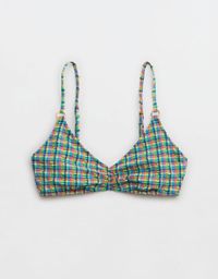 Aerie Beach Babe Gingham Voop Bikini Top