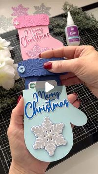 Diana Lola on Instagram: "Christmas is almost here & I have some adorable handmade papercraft mittens that I made, that are perfect for holding gift cards! 🎄❄️ I love the intricate details and the cozy holiday vibes they bring. Perfect for spreading the joy of giving this season! ✨ These were made in Cricut Design Space & not surif it’s something you’d like to make for your holiday giving too? If so, just let me know in the comments & I can let you know, how you can receive my design too. 🤗 Materials Used In This Papercraft: 🎁Big Shot Embossing Machine from @sizzix 🎁 3-D Textured Impressions Ornamental Spiral from @sizzix 🎁 White Glitter & White Premium Cardstock @printworksdiy 🎁 Silver & Pink Glitter Cardstock & Blue & Pink Foil Cardstock Recollections Brand @michaelsstores 🎁 Reco