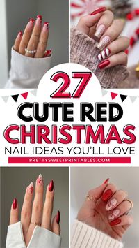 Want easy Christmas nail designs? These simple red holiday nails are perfect for any occasion. From subtle to sparkly, find your Christmas manicure inspo here! Christmas Nail Designs Short Red | Red Nails For Holidays | Simple Red Holiday Nails | Nail Ideas Christmas Red | Red Nails With Christmas Design | Subtle Red Christmas Nails | Sparkly Red Christmas Nails | Red And White Nails | Holiday Nails Christmas