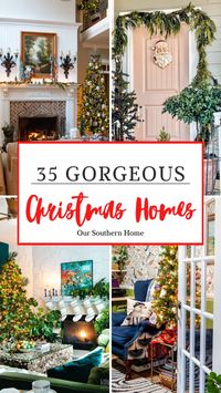 These 35 gorgeous Christmas homes are sure to warm your heart and inspire your holiday decor. There is a little something for every style. #christmas #christmashomes #christmastour