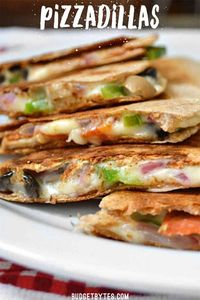 All the cheesy toppings of a pizza stuffed into a fast, easy, and crispy quesadilla, these Pizzadillas are a fast an easy alternative to traditional pizza. Budgetbytes.com #pizza #snacks