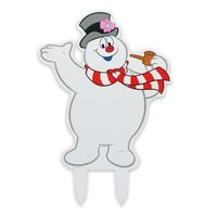 20 in. Yard Stake White Weather-Resistant Metal Frosty the Snowman Christmas 90219371 - The Home Depot