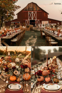 A rustic and charming wedding style, inspired by the colors of autumn foliage and harvest festivals, featuring warm earth tones like burnt orange, rust, copper, and touches of deep green. The overall vibe is cozy and inviting, with a touch of bohemian flair.   Burnt Orange Weddings | Burnt Orange Color Palette | Fall Wedding Ideas |  Burnt Orange Wedding Theme | Boho Wedding Theme | Rustic Barn Wedding| Outdoor Fall Wedding| Barn Wedding Reception| Rustic Farm Wedding| Country Wedding