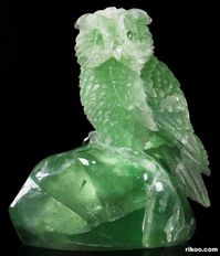 Green carved owl