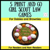 The foundation of the Girl Scouts is the Girl Scout Law. These 10 building blocks are the basis for everything your troop does. These Girl Scout Law Games for Daisies and Brownies contain 5 Print and Go Activities and Games that you can do over and over again. They are perfect for sponge activities before your meeting starts, time fillers for the end of meetings, and something engaging to do for early finishers in your troop.The Girl Scout Law Review Games includes:Matching/Memory Game for reade