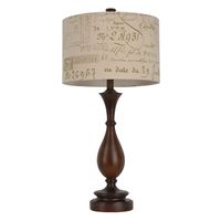 Decor Therapy Selene 29.25-in Wood Tone 3-Way Table Lamp with Linen Shade in the Table Lamps department at Lowes.com