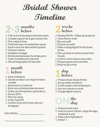 Digital Download of a Bridal Shower Checklist and Timeline! Everything has to be planned, booked, and set in stone in a certain order. I hope this checklist helps fit those needs for anyone planning a Bridal Shower.