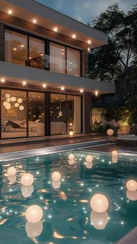 Floating Sphere Pool Lights for Classy Pool Parties and Creating Special Atmosphere #poolparty #poolside #floatinglights