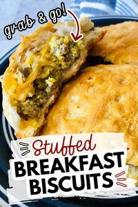 Filled with sausage, eggs, and cheese and wrapped in a Pillsbury Grands biscuit. These easy stuffed breakfast biscuits are ready in under 30 minutes. We've included ideas for other fillings and combinations. Perfect for meal prepping.