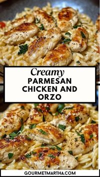 Elevate your dinner game with this creamy Parmesan chicken and orzo! Tender chicken is simmered with flavorful orzo pasta in a rich, Parmesan-infused sauce for a dish that’s creamy, comforting, and irresistibly delicious. Perfect for a cozy meal at home that feels gourmet but is oh-so-simple to make. Craving something new? Get the recipe here #CreamyParmesanChicken #ChickenOrzo #EasyDinnerIdeas #ComfortFood #OnePanMeals #WeeknightDinner #OrzoRecipe #ParmesanLovers #FamilyDinner #QuickMeals #HomeCooking #FoodieFavorites #SavoryDishes #CozyEats