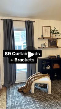 127K views · 5.5K likes | Julia | DIY • Woodworking • Short Term Rental Host on Instagram: "Affordable curtain rod idea that looks good and functions well. 

#diycurtainrods #diy #curtain #curtainrods #hacks #bedroomdecor #bedroomdesign"