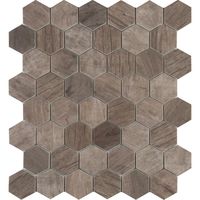 Sink Countertop MSI Driftwood Hexagon 11.02 in. x 12.76 in. x 6 mm Glass Mesh-Mounted Mosaic Tile (14.65 sq. ft. / case), Brown