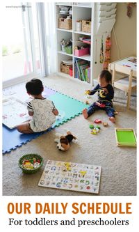 Our Daily Schedule for 2 kids (one toddler and one preschooler) - Happy Tot Shelf