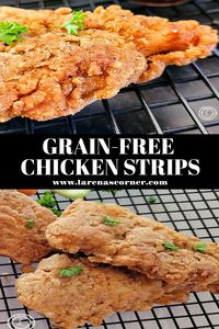 Grain-Free Chicken Strips Recipe a classic childhood, comfort food that is fried in avocado oil. With a DIY BBQ seasoning and GF breading. #chicken #lunch #kidfriendly