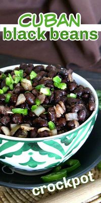 Slow Cooker Cuban Black Beans Recipe is a flavorful and versatile staple that can be used as a side dish and served with rice.  Super simple preparation and then the crockpot takes over. It's even vegan and gluten-free. #sidedish #vegandinner #vegan #glutenfree #veganrecipes #veganfood #blackbeans #vegetarian #dairyfree #slowcooker #crockpot #veganinthefreezer