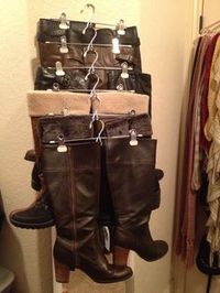 organize boots in tiny closet.  Found a way to store my boots