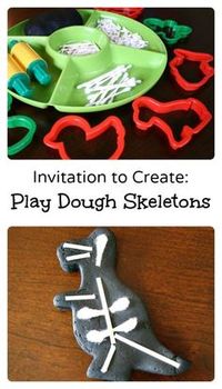 Invitation to Create-Play Dough Skeletons or X-Rays...fun fine motor play for Halloweer or Letter X activities