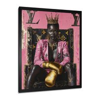 This beautiful "Luxury Dark Skin Boss Lady" Framed wall Art is printed using the highest quality fade resistant ink on canvas.