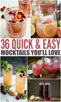 Skip the booze and serve one of these non alcoholic cocktails at your next party. Whether you're planning a baby shower, sweet 16, a New Year's Eve party or an alcohol-free girl's night, you'll love these 36 tasty mocktail recipes