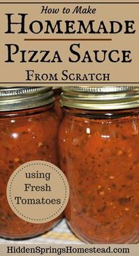 How to make homemade from scratch pizza sauce using fresh tomatoes.  It's the best authentic home canned pizza sauce using all fresh ingredients.  Garlic, Olive Oil, Spices just pure sweetness.  This easy recipe will have you making your own homemade pizza sauce.