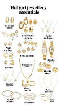 cute, simple, clean girl, minimalist, gold jewelry for you !!