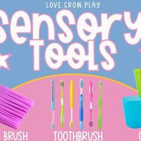 Jessica Telgenhoff on Instagram: "🧡Sensory tools can be simple and often found right at home. Some of our favorites include a basting brush, toothbrush, cups, funnel, tongs, and scoops. These everyday items are perfect for enhancing tactile experiences, encouraging fine motor skills, and making sensory play both fun and accessible. Explore your home for more creative sensory tool ideas!🩷 #lovegrowplay #sensoryplay #sensory #sensoryplayideas #sensorybin #sensorylearning #play #playislearning #playbasedlearning"