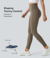 Women’s SoCinched High Waisted Tummy Control Side Pocket Shaping Training UltraSculpt Leggings - Halara