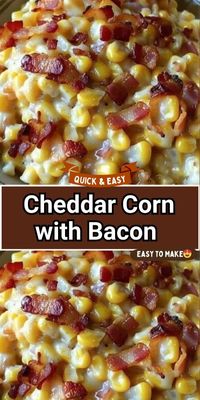 This Slow Cooker Cheddar Corn with Bacon is the ultimate comfort side dish! 🌽🧀 Loaded with creamy cheddar, sweet corn, and crispy bacon, it’s a deliciously rich and savory combo that’ll steal the spotlight at any meal. Perfect for holiday feasts, potlucks, or an easy weeknight dinner! 😍👌 Just set it and forget it! 👨‍🍳✨   #CheddarCorn #BaconLovers #SlowCookerRecipes #ComfortFood #EasySides #HolidayRecipes #CrockpotMeals #CheesyGoodness #DinnerInspo #SavoryDelights #FoodieFavorites #DeliciousEats